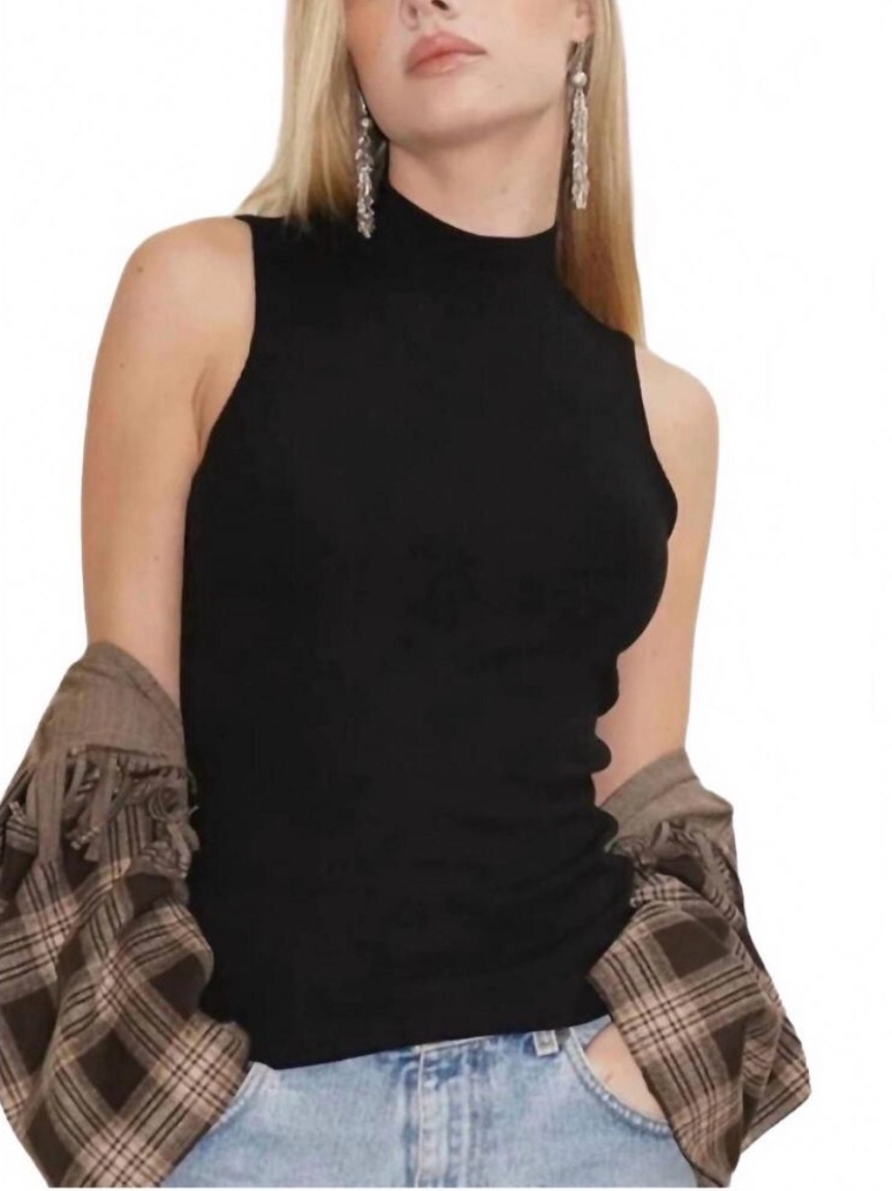 NWT LNA ribbed double layer black tank